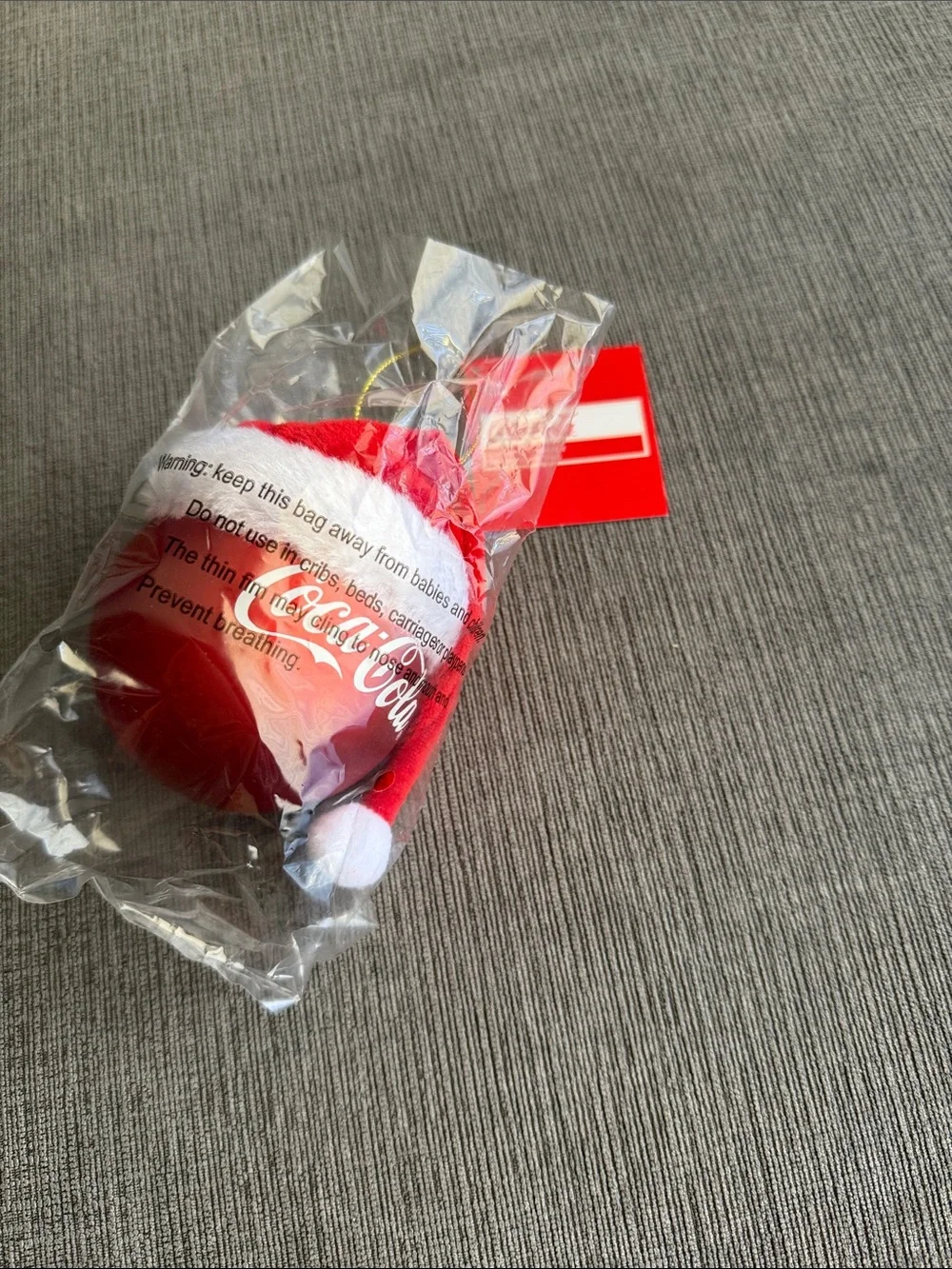Kurt Adler Coca-Cola Red Ball with Santa Hat Ornament